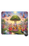 Customized Lord Krishna Picture Sublimation Mouse Pad | 8 X 7.5 Inch | Smooth Cloth Surface | Non-Slip Rubber Base | Personalized Mousepad for Laptop & Desktop (F17006)