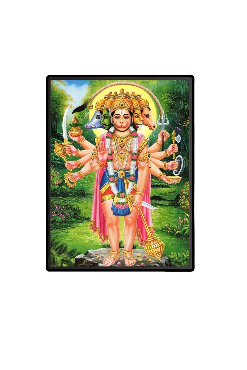 Panchamukhi Hanuman Laminated Photo - 5x7 Inches, Divine Blessings for Home & Office and Temple Decoration