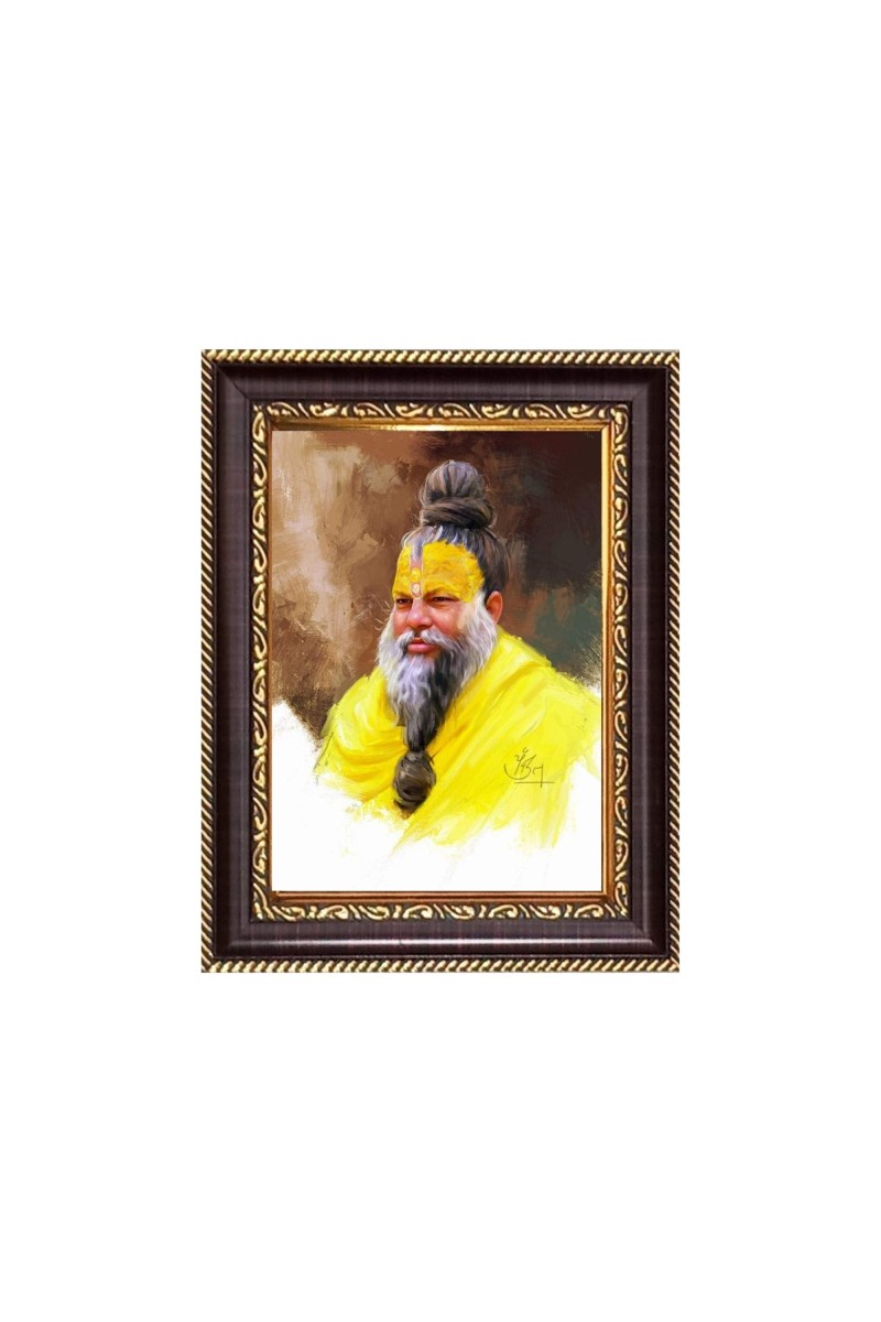 Shri Premanand Govind Sharan Digital Print Photo 6.7x8.7 inches - Vibrant Religious Wall Art for Home, Office and Temple Decor.