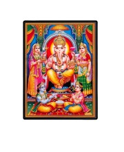 Ganesh Laminated Photo - 5x7 Inches, Divine Blessings for Home & Office and Temple Decoration