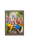 Sri Radha Lord Krishna Laminated Photo - 7x9 Inches, Divine Blessings for Home & Office and Temple Decoration
