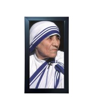Hitech Sales Mother Teresa Wall-Mount Rectangular Polystyrene Photo Frame Home Decoration and Gifting, 9.6 x 15.6 inches Black Frame (Pack of 1, Printed Photo)