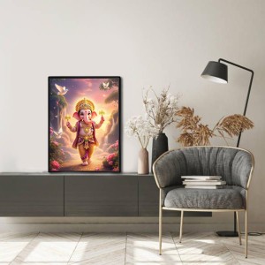 Ganesh Laminated Photo - 13x15 Inches, Divine Blessings for Home & Office and Temple Decoration Ganesh Laminated Photo - 13x15 Inches, Divine Blessings for Home & Office and Temple Decoration