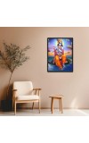 Krishna Laminated Photo - 13x15 Inches, Divine Blessings for Home & Office and Temple Decoration