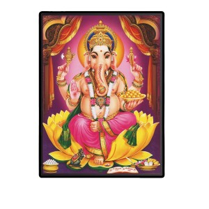 Ganesh Laminated Photo - 5x7 Inches, Divine Blessings for Home & Office and Temple Decoration