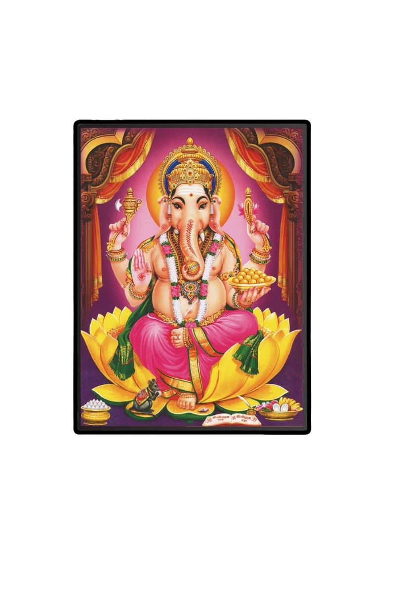Ganesh Laminated Photo - 5x7 Inches, Divine Blessings for Home & Office and Temple Decoration