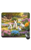Customized Beautiful Rabbits Picture Sublimation Mouse Pad | 8 X 7.5 Inch | Smooth Cloth Surface | Non-Slip Rubber Base | Personalized Mousepad for Laptop & Desktop (F17324)