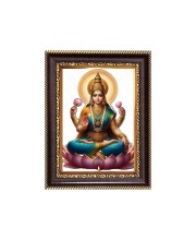 Maa Lakshmi Digital Print Photo 6.7x8.7 inches - Vibrant Religious Wall Art for Home or Office Decor.