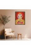 Maa Lakshmi Sri Ganesh Laminated Photo (11x13 Inches Without glass) Divine Blessings for Table and Walls,Home & Office and Temple Decoration