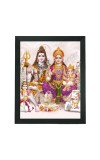 Hitech Sales Shiv Parivar Polystyrene Photo Frame for Pooja Room, Temple Decor, Home Decoration and Gifting (Wall and Tabletop, Rectangular, Printed Photo, 7.12 x 9.12 inches Frame, Black)