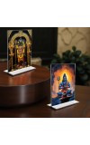 Lord Shiva Acrylic T-Style Photo Stand - 9x11 Inches, Compact and Stylish Spiritual Display, easily change 2 photos (Pack of 1)