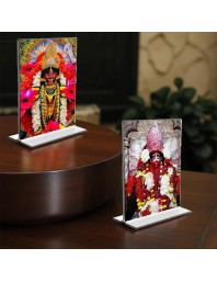 Debi Tara Acrylic T-Style Photo Stand - 7x9 Inches, Compact and Stylish Spiritual Display, easily change 2 photos (Pack of 1)
