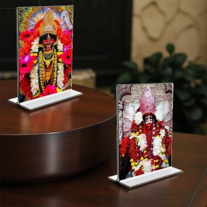 Debi Tara Acrylic T-Style Photo Stand - 7x9 Inches, Compact and Stylish Spiritual Display, easily change 2 photos (Pack of 1)