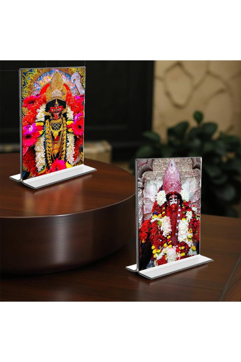 Debi Tara Acrylic T-Style Photo Stand, Compact and Stylish Spiritual Display, easily change 2 photos (Pack of 1)