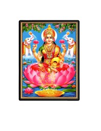 Lakshmi Laminated Photo - 5x7 Inches, Divine Blessings for Home & Office and Temple Decoration