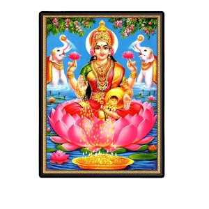 Lakshmi Laminated Photo - 5x7 Inches, Divine Blessings for Home & Office and Temple Decoration Lakshmi Laminated Photo - 5x7 Inches, Divine Blessings for Home & Office and Temple Decoration
