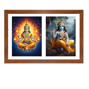Agni deva and sri krishna Photo Frame - 19x23Inches - Spiritual Artwork for Home Decor, Puja Room and Office Decoration Agni deva and sri krishna Photo Frame - 19x23Inches - Spiritual Artwork for Home Decor, Puja Room and Office Decoration