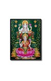 Lakshmi & Ganesh Laminated Photo - 5x7 Inches, Divine Blessings for Home & Office and Temple Decoration