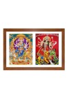 Maa durga and Goddess Kali Killing Bhairwa with His Liona killing Han Photo Frame - 13x17Inches - Spiritual Artwork for Home Decor, Puja Room and Office Decoration