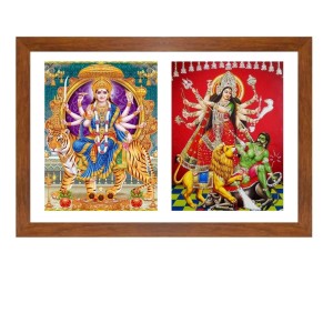 Maa durga and Goddess Kali Killing Bhairwa with His Liona killing Han Photo Frame - 15x19Inches - Spiritual Artwork for Home Decor, Puja Room and Office Decoration Maa durga and Goddess Kali Killing Bhairwa with His Liona killing Han Photo Frame - 15x19Inches - Spiritual Artwork for Home Decor, Puja Room and Office Decoration