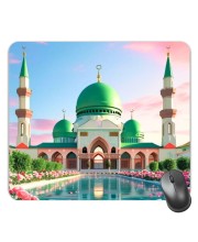 Customized Masjid Picture Sublimation Mouse Pad | 8 X 7.5 Inch | Smooth Cloth Surface | Non-Slip Rubber Base | Personalized Mousepad for Laptop & Desktop (F17207)