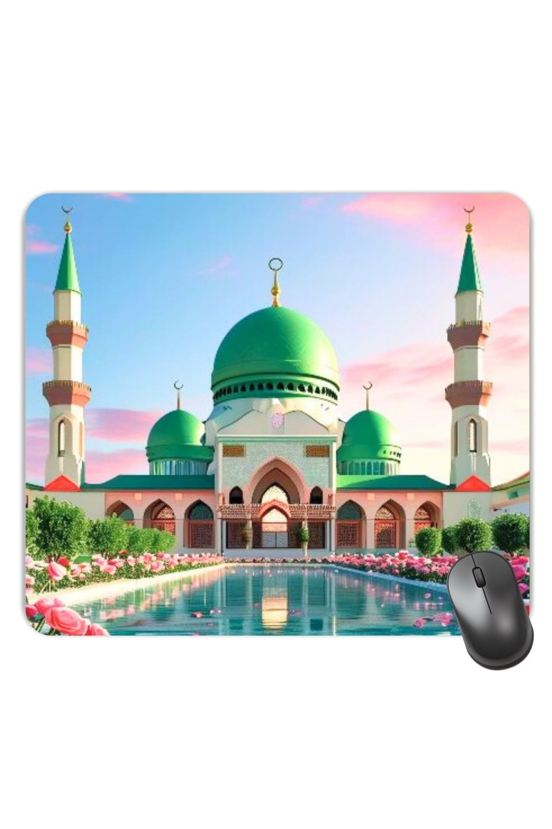Customized Masjid Picture Sublimation Mouse Pad | 8 X 7.5 Inch | Smooth Cloth Surface | Non-Slip Rubber Base | Personalized Mousepad for Laptop & Desktop (F17207)