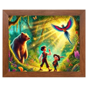 AI Funny Polar bear with kid Art Picture for Kids - 10x14 inches, Brown Color - Perfect Wall Decor for Children's Room AI Funny Polar bear with kid Art Picture for Kids - 10x14 inches, Brown Color - Perfect Wall Decor for Children's Room