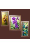 3-Pack Cute flower painting Photo Frames - 2 Pieces 8x15 Inch & 1 Piece 12x15 Inch - Rustic Wall Art for Home & Office Decor - Botanical Wall Hanging for Living Room, Bedroom, or Workspace