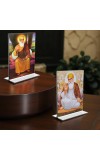 Guru Nanak Acrylic T-Style Photo Stand - 11x13 Inches, Compact and Stylish Spiritual Display, easily change 2 photos (Pack of 1)