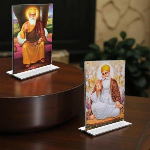 Guru Nanak Acrylic T-Style Photo Stand - 11x13 Inches, Compact and Stylish Spiritual Display, easily change 2 photos (Pack of 1) Guru Nanak Acrylic T-Style Photo Stand - 11x13 Inches, Compact and Stylish Spiritual Display, easily change 2 photos (Pack of 1)