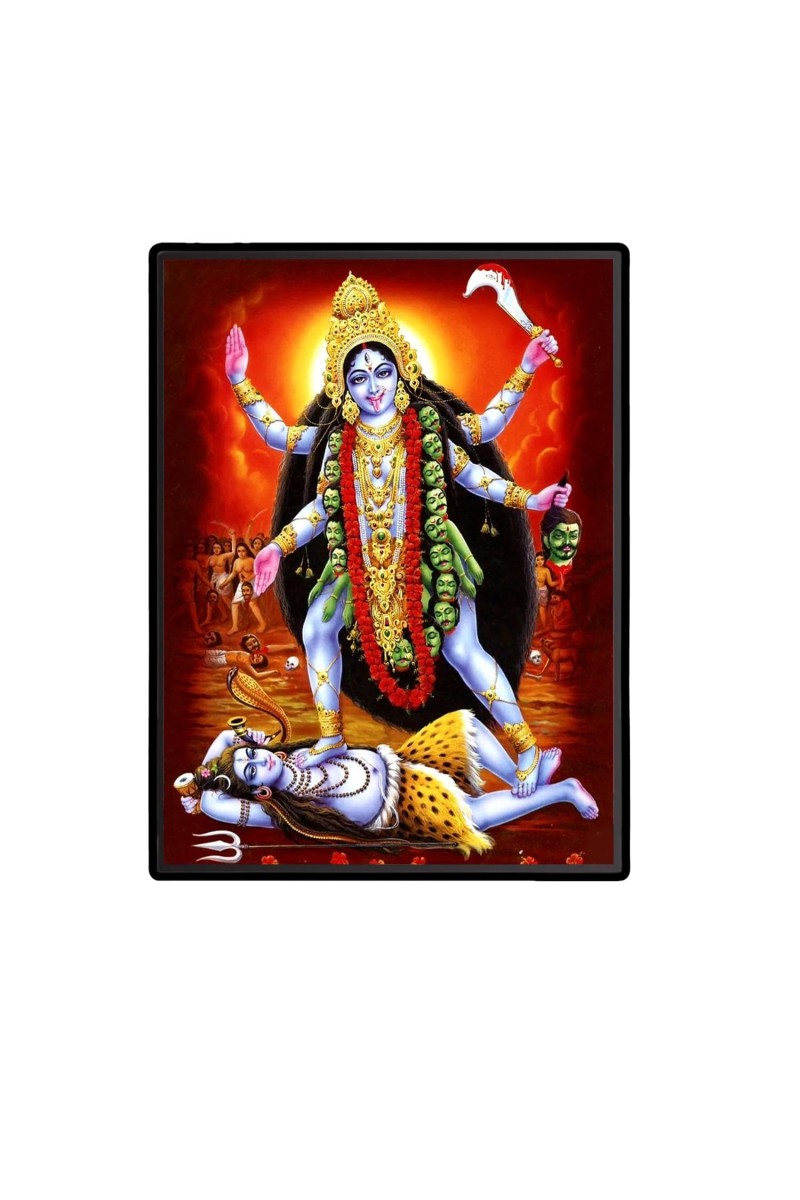 Kali Laminated Photo - 5x7 Inches, Divine Blessings for Home & Office and Temple Decoration