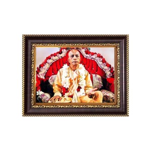 Srila Swami Prabhupada Ji Digital Print Photo 6.7x8.7 inches - Vibrant Religious Wall Art for Home, Office and Temple Decor.