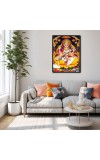Maa Saraswati Laminated Photo (7x9 Inches Without glass) Divine Blessings for Table and Walls,Home & Office and Temple Decoration