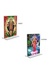 Car Desk/Table Top Maa Kali & Maa Lakshmi Acrylic T-Style Photo Stand - 2.5x3.5 Inches, Compact and Stylish Spiritual Display, easily change 2 photos (Pack of 1)