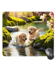 Customized Cute Dogs Picture Sublimation Mouse Pad | 8 X 7.5 Inch | Smooth Cloth Surface | Non-Slip Rubber Base | Personalized Mousepad for Laptop & Desktop (F17332)