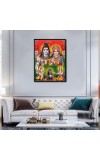 Shiva Family Laminated Photo - 5x7 Inches, Divine Blessings for Home & Office and Temple Decoration