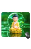 Customized Little Buddha Picture Sublimation Mouse Pad | 8 X 7.5 Inch | Smooth Cloth Surface | Non-Slip Rubber Base | Personalized Mousepad for Laptop & Desktop (F17262)