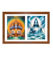 Lord surya and varuna Photo Frame - 13x17Inches - Spiritual Artwork for Home Decor, Puja Room and Office Decoration