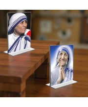 Mother Teresa Acrylic T-Style Photo Stand - 11x13 Inches, Compact and Stylish Spiritual Display, easily change 2 photos (Pack of 1)