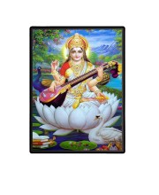 Saraswati Laminated Photo - 5x7 Inches, Divine Blessings for Home & Office and Temple Decoration