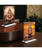 Sri Hanuman Acrylic T-Style Photo Stand - 11x13 Inches, Compact and Stylish Spiritual Display, easily change 2 photos (Pack of 1)