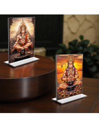 Sri Hanuman Acrylic T-Style Photo Stand - 11x13 Inches, Compact and Stylish Spiritual Display, easily change 2 photos (Pack of 1)