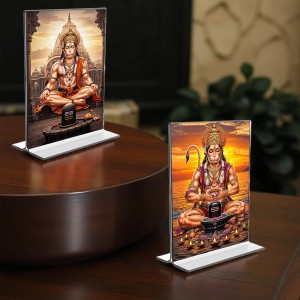 Sri Hanuman Acrylic T-Style Photo Stand - 11x13 Inches, Compact and Stylish Spiritual Display, easily change 2 photos (Pack of 1) Sri Hanuman Acrylic T-Style Photo Stand - 11x13 Inches, Compact and Stylish Spiritual Display, easily change 2 photos (Pack of 1)