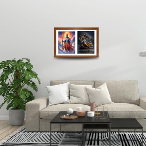 lord indra and vishnu Photo Frame - 15x19Inches - Spiritual Artwork for Home Decor, Puja Room and Office Decoration