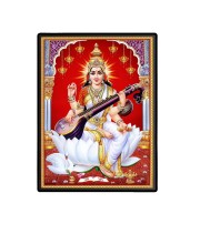 Saraswati Laminated Photo - 5x7 Inches, Divine Blessings for Home & Office and Temple Decoration
