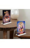 Sri Hanuman & Lord Ganesh Acrylic T-Style Photo Stand, Compact and Stylish Spiritual Display, easily change 2 photos (Pack of 1)