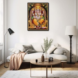 Ganesh Laminated Photo - 5x7 Inches, Divine Blessings for Home & Office and Temple Decoration