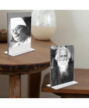 Kazi Nazrul & Sri Rabindranath Tagore Acrylic T-Style Photo Stand - 11x13 Inches, Compact and Stylish Spiritual Display, easily change 2 photos (Pack of 1)