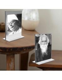 Kazi Nazrul & Sri Rabindranath Tagore Acrylic T-Style Photo Stand, Compact and Stylish Spiritual Display, easily change 2 photos (Pack of 1)