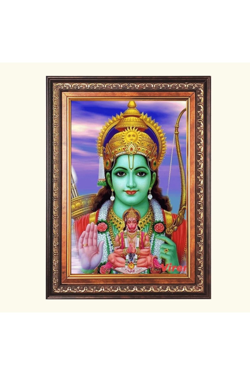 Sri Ram and Sri Hanuman Color Photo 10x14 Inch - Vibrant Religious Wall Art for Home or Office Decor.